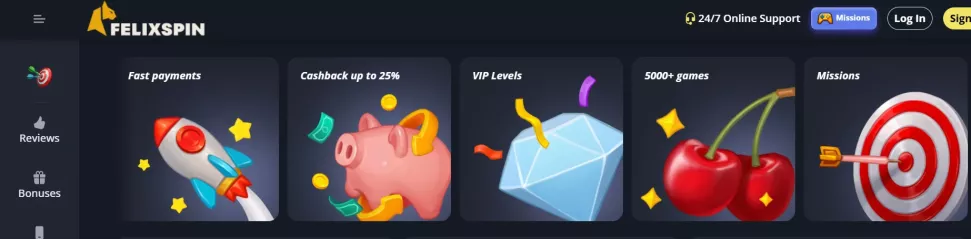 Felixspin Casino Bonus 200% bis 500 Euro